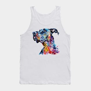 Great Dance Pop Art Water Colors for Dog Lover Tank Top